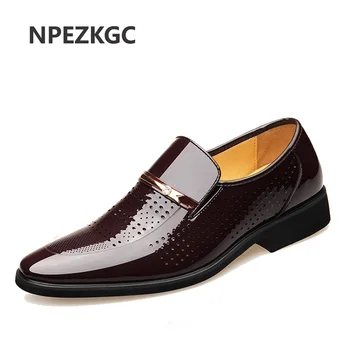 NPEZKGC Летняя мужская обувь Повседневный Люксовый бренд 2021 года, мужские оксфорды из натуральной кожи, Свадебные туфли, Официальная офисная обувь