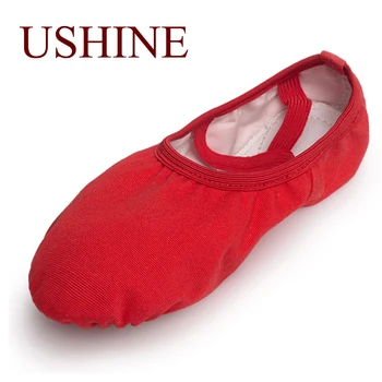 Женские балетные туфли USHINE, Балетные тапочки для взрослых и детей, мягкая подошва, профессиональная парусиновая танцевальная обувь для балета