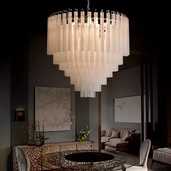 Подвесная люстра для гостиной в стиле постмодерн, простое искусство, роскошная столовая, подвесной светильник из матового стекла, дизайнерская модель комнатной лампы