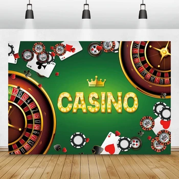 Фон для Казино 10x10ft Las Vegas Roulette Color Chip Poker Фон Для Фотосъемки Очень Большого Винилового Баннера для Вечеринки по Случаю Дня Рождения