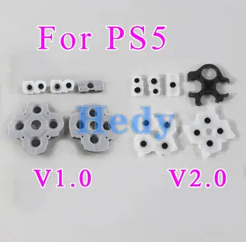 2 комплекта мягкой резины Силиконовая Токопроводящая резина для PlayStation 5 Контроллер PS5 V1 V2 Клейкая накладка для кнопок Аксессуары для клавиатуры