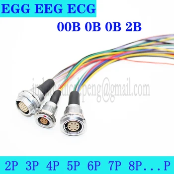 EGG EEG ECG 00B 0B 1B 2B 2 3 4 5 6 7 8 9 10 12 14 16-контактная Авиационная розетка С кабельным разъемом для передачи данных И телекоммуникационных систем