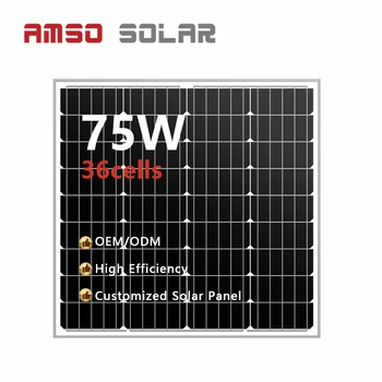 Amso 75 Вт мини моно солнечная панель 36 ячеек 75 Вт с 18 В монокристаллическая маленькая  
