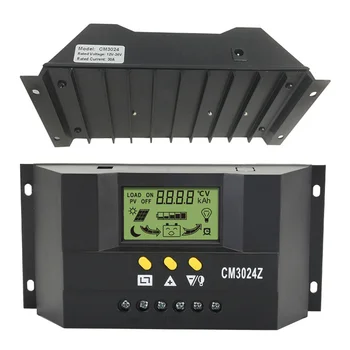 Генератор Контроллера заряда Солнечной Батареи CM3024Z 30A 12V/24V для Домашней Панели Солнечных батарей