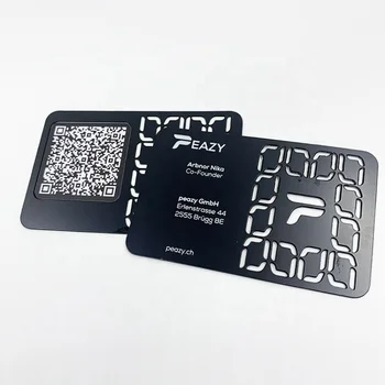 Индивидуальный продукт 、 Изготовленный на заказ роскошный nfc tap матовый черный nfc металлическая визитная карточка / именная карточка nfc