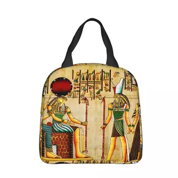 Египетская настенная художественная изолированная сумка для ланча в египетской мифологии, женская детская сумка-холодильник, термос, переносной ланч-бокс, сумка со льдом, сумка-тоут