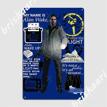 Дизайн Плаката Alan Wake Металлическая Табличка На Стене Клубного Бара Таблички для Паба Жестяные Вывески Плакаты