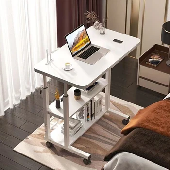 Прикроватные тумбочки для дивана /кровати, компьютерный стол, маленькие простые столики для ПК, регулируемые по высоте Съемные столы на колесиках для гостиных