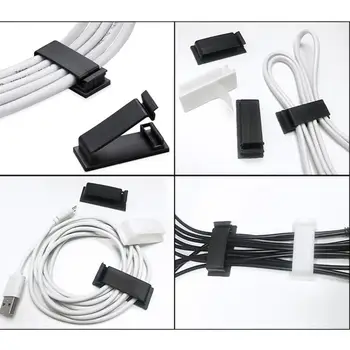 Самоклеящийся кабельный зажим, эффективная организация кабеля, 50 самоклеящихся зажимов для телевизора, ноутбука, канцелярских принадлежностей, управление данными Ethernet
