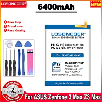 LOSONCOER 6400 мАч C11P1611 Батарея Для ASUS Zenfone 3 Max Z3 Max ZC520TL X008DB PegASUS 3 X008 X008D Z01B Батарея + Быстрое Прибытие