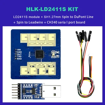 Hilink Intelligent HLK-LD2411S 24 ГГц Модуль Точного Определения расстояния с Радарным датчиком Умный Дом 1T1R TTL Последовательная Связь