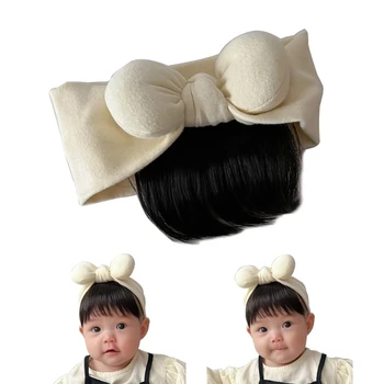 Модный детский головной убор с бантом, челка для девочек, Модный аксессуар для волос