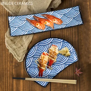 Японская Меламиновая Тарелка для суши, Прямоугольная Тарелка для холодных Блюд, Креативные Пластиковые Обеденные Тарелки, Домашняя Посуда, Кухонные Принадлежности