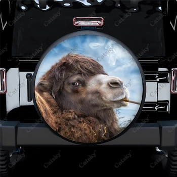 Чехол для запасного колеса с забавным животным рисунком Верблюда, водонепроницаемый Протектор колеса для автомобиля, грузовика, внедорожника, кемпера, прицепа Rv