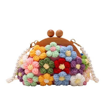 Винтажная сумочка Total Manmade, тканая 3D цветочная бусина в виде ракушки, кошелек через плечо с замком Kisslock и сумка-клипса 23KSBG81