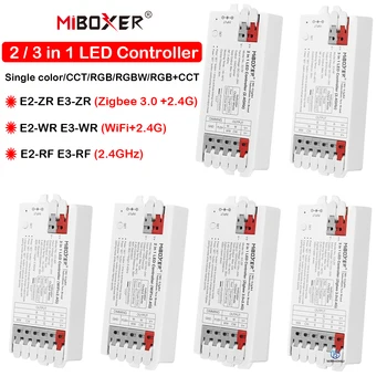 Miboxer 2 3 в 1 Светодиодный Контроллер WiFi Zigbee 3,0 + 2,4 G Одноцветный/Двойной белый/RGB/RGBW/RGB + CCT Светодиодная Лента с Диммером лампы 12A / Ch
