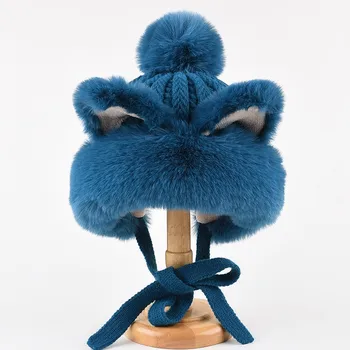 Корейская версия Милой плюшевой шапки для защиты ушей с лисьими кошачьими ушками, женская осенне-зимняя бархатная Утолщенная велосипедная теплая шапка gorras