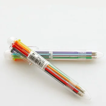 1шт Многоцветная Шариковая Ручка 0,5 мм 6 В 1 Роликовый Шарик для Письма Точечным Маркером Office School F722
