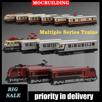 MOC City Train Model Building Block Assembly Power Коллекция Железнодорожных Вагонов Серии Игрушечных Подарков