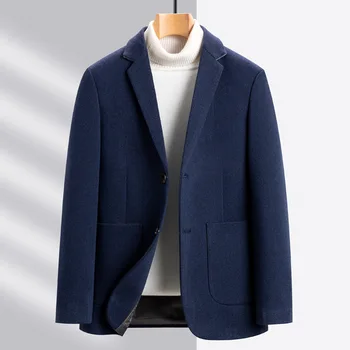 33,7% Шерстяное мужское пальто, пальто обычной длины, шерстяной блейзер для мужчин, зимние куртки