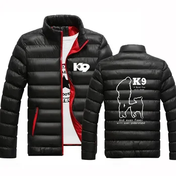 ТРЕНЕР K9 Team, K9 Unit, мужская новая зимняя хлопковая стеганая куртка с круглым вырезом, сохраняющая тепло, Повседневное пальто на молнии с длинным рукавом