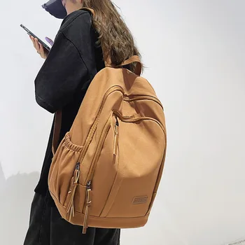 Новый нейлоновый женский рюкзак, Женская дорожная сумка, рюкзаки, школьный ранец для девочки-подростка, однотонный рюкзак, школьный ранец
