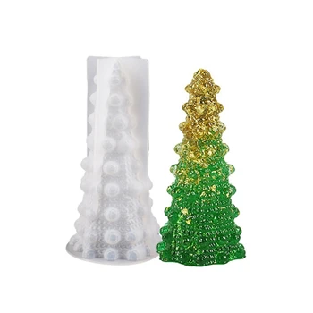Кристаллическая форма из эпоксидной смолы Формы для Рождественской елки DIY Night Light 3D Силиконовые формы