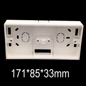 Коробка для поверхностного двойного монтажа 171 * 85 * 33 мм, настенный выключатель и розетка, кассета для настенной панели, Универсальная Белая настенная коробка 86-го типа, огнестойкая.