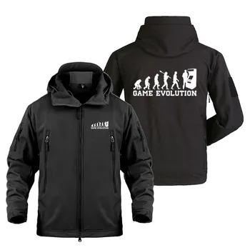 Уличные военные пальто с капюшоном, куртки, мужская эволюция видеоигр, забавная уличная тактическая куртка, теплая мужская куртка SoftShell