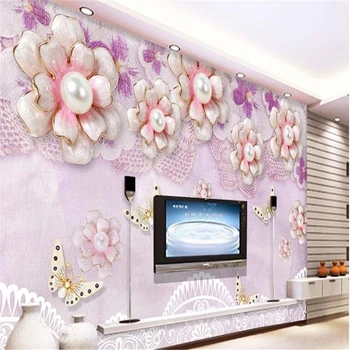 beibehang Пользовательские фото 3d обои фрески цветы романтический эстетичный Европейский ТВ фон, papel de parede, обои для стен