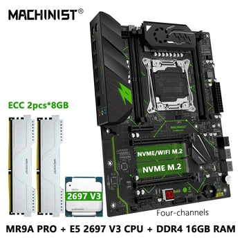 MACHINIST X99 Kit Комплект материнской платы LGA 2011-3 Xeon E5 2697 V3 CPU процессор DDR4 RAM 2 * 8 ГБ памяти ssd NVME M.2 wifi ATX MR9A PRO