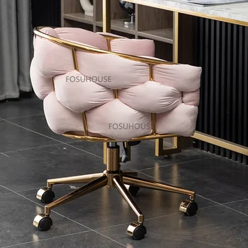 Современный розовый компьютерный стул для мебели спальни, Геймерский стул, Компьютерный офис, Индивидуальность, спинка для отдыха, Поворотные офисные стулья