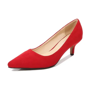 LMQH/ Женские туфли с острым носком на тонком каблуке, пикантные офисные замшевые женские туфли для вечеринок, простой элегантный стиль, подходящий для весны-осени