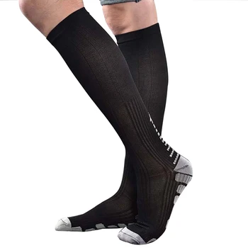 Мужские и женские носки для бега, спортивные компрессионные носки с трубками, поддерживающие нейлоновые унисекс для гонок на открытом воздухе, длинные утягивающие чулки.