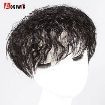 Верхняя часть для волос AOSIWIG, накладные вьющиеся волосы, Сменная заколка для волос, синтетические натуральные накладные шиньоны для женщин