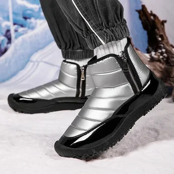 Мужская зимняя обувь Dr. Men's с высоким берцем, мужские зимние ботинки в корейском стиле, теплая хлопчатобумажная обувь из утолщенного бархата