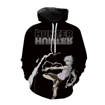 Толстовки Hunter X Hunter с аниме 3D принтом Для мужчин и женщин, модная толстовка с капюшоном, пуловер, толстовка в стиле хип-хоп, Harajuku, Топы унисекс, одежда