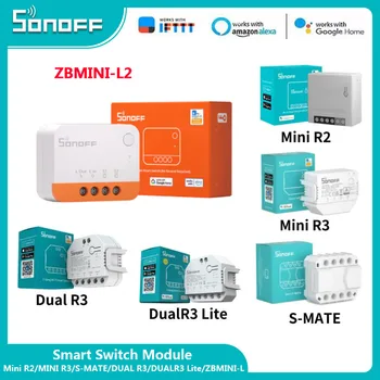 Sonoff Wifi Mini R2/MINI R3/S-MATE/ DUAL R3/ DUALR3 Lite/ZBMINI-L2 Умный переключатель 2-Полосный Без Нейтрального провода Alexa Google Home Ewelink