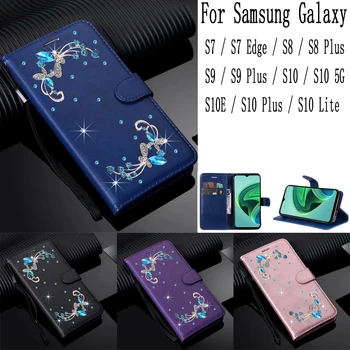 Sunjolly Чехлы для мобильных Телефонов Samsung Galaxy S10 S9 S8 Plus Lite 5G S7 Edge Case Cover coque Флип-кошелек