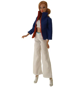 Комплект одежды / синее пальто + топ + длинные брюки / 30 см кукольная одежда костюм осенняя одежда Для 1/6 Xinyi FR2 ST Куклы Барби
