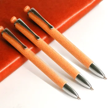 Высококачественная креативная шариковая ручка из клена с черными чернилами в форме пули 0,7 мм, принадлежности для письма для студентов, винтажная деловая ручка для подписи