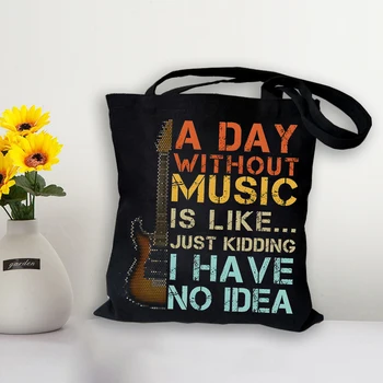 Холщовая сумка для покупок с принтом игр, женские винтажные сумки с мультяшной гитарой, вместительная сумка на плечо для девочек, дорожные Эко-сумки многоразового использования