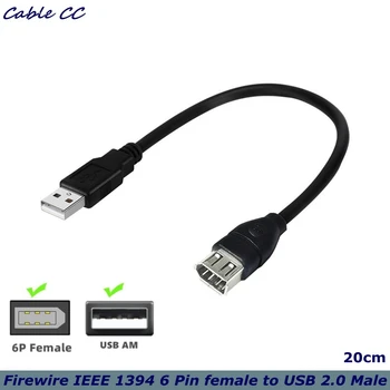 Firewire IEEE 1394 6-Контактный USB-адаптер F-USB M-Кабель для Принтера, Цифровой Камеры, Сканера, Жесткого диска 0,2 м