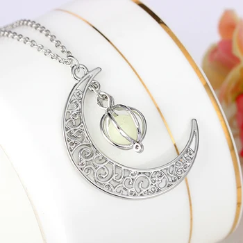 Новый модный женский камень shine moon Charm со светящимися каменными ожерельями и подвесками, модные ювелирные изделия, эффектное ожерелье-подвеска