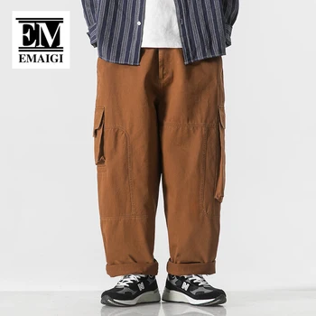 Мужская уличная одежда в Японском корейском стиле Cityboy; Модные Свободные повседневные широкие брюки-карго; Мужские уличные брюки; Комбинезон; Брюки