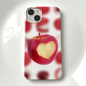Y2K Art Apple Heart Чехол для телефона iPhone 14 11 12 13 Pro Max Korea INS Ретро Чехол для телефона iPhone XR XS MAX