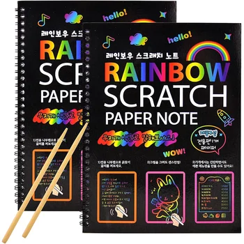 DIY Книга Для Рисования Граффити Rainbow Magics Scratch Off Paper Set for Kids Arts Scruping Painting Toy Детские Развивающие Игрушки Монтессори