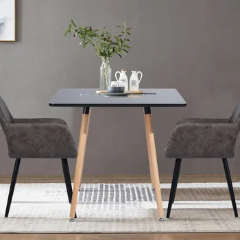 Современный функциональный стол с деревянными ножками для домашнего офиса, кухни, столовой, патио, небольших помещений, черные переносные складные столы