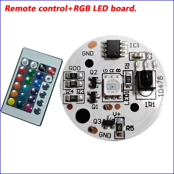 Входное разноцветное светодиодное табло RGB с градиентом постоянного тока 5 В и пульт дистанционного управления (включая аккумулятор) мощностью 1,5 Вт Диаметром 31 мм.