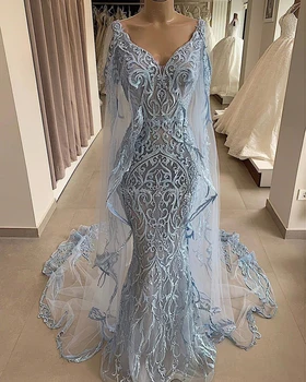 Элегантное Голубое Вечернее платье 